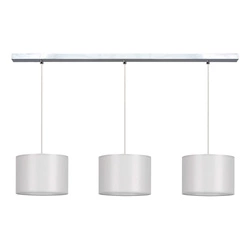 Dove Pendant Lamp 3xE27 Max.40W Chrome Metal/Transparent PVC Cable/Gray Fabric Shade 15390328