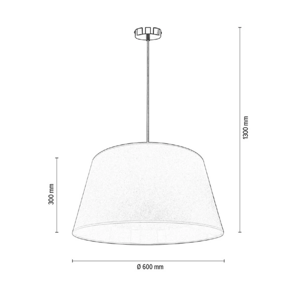Lampa Wisząca Prata 1xE27 Max.40W Szary Metal/Przezroczysty Kabel PCV/Srebrny Klosz Tkaniny 957280327