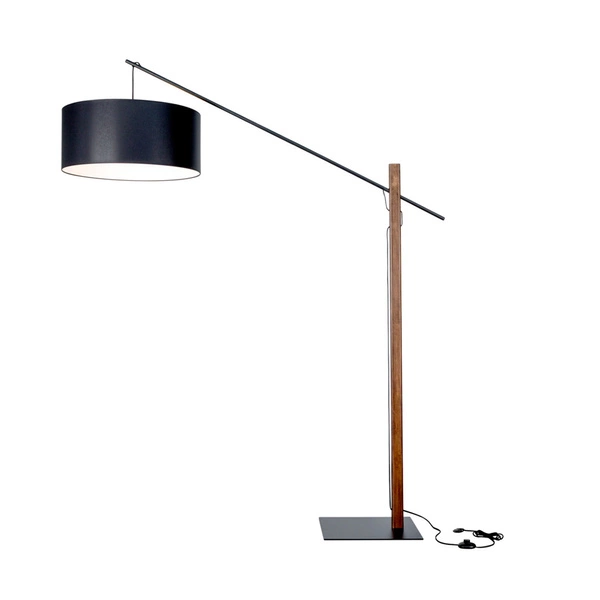 Cecile Lampa Podłogowa 1xE27 60W Czarny/Orzech/Czarny 75032904