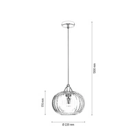 Universe Pendant Lamp 1xE27 Max.60W Chrome Metal/Transparent PVC/Transparent Glass 9721100