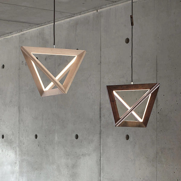 Trigonon Pendant Lamp 1xLED 24V Integrated 2500lm 3000K 27W Oiled Oak/Anthracite Fabric Cable 1209174