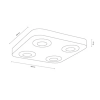 Cool Ceiling Lamp Incl. 4xLED Integrated 300lm 3000K 5W Gray Concrete/Satin Metal 2291436