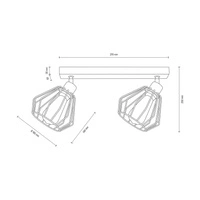 Lampa Sufitowa Vento 2xE27 Max.60W Dąb Olejowany/Czarny Metal 63804274