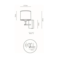 Boho Wall Lamp 1xE27 Max.25W Oiled Oak/Black/Beige 57191974