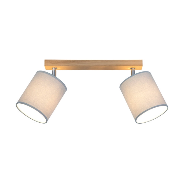 Aprillia Ceiling Lamp 2xE27 Max.25W Oiled Oak/Gray Fabric Shade 56745274