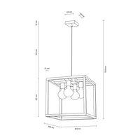 Kago Lampa Wisząca 4xE27 Max.60W Dąb Olejowany/Chrom/Transparentny 61580474