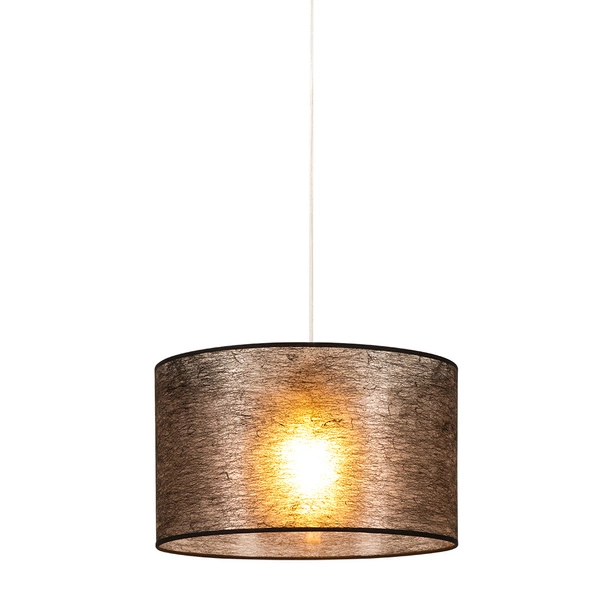 Lampa Wisząca Nevoa 1xE27 Max.60W Czarny Metal/Przezroczysty Kabel PCV/Klosz z Czarnej Tkaniny 154920104