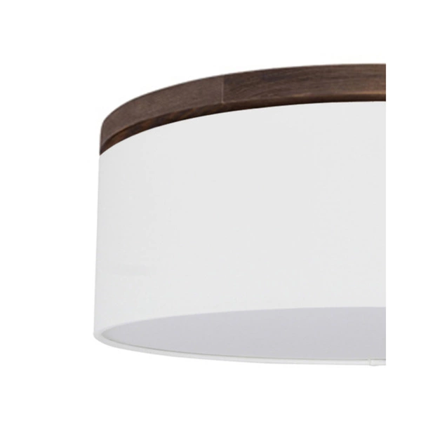 Josefina Ceiling Lamp Incl. 1xLED Integrated 1650lm 2700K 18W Stained Pine on Walnut/White Fabric Shade 4015610910746