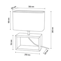Lampa stołowa Cadre 1xE27 maks. 25W drewno bukowe orzechowe/czarny kabel z tkaniny/biały klosz z tkaniny 7722976