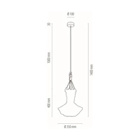 Samba Pendant Lamp 1xE27 Max.15W LED Oiled Oak/Cream Braided Cotton Cord/Natural Fabric Cable 18717174