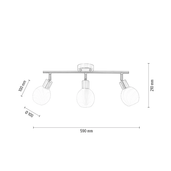 Lampa Sufitowa Sara 3xE14 Max.40W Metal Satin/Białe Szkło 2841032