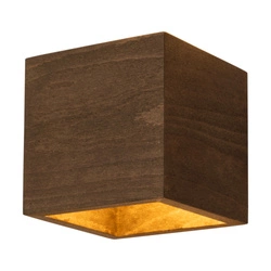 Block Wood Wall Lamp 1xG9 Max.6W Stained Pine on Walnut/Black Metal 20256104