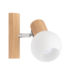 Karin Wall Lamp 1xE14 Max.40W Oiled Oak/White Glass