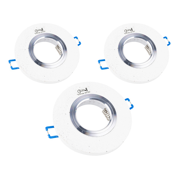 Vitar Round Set of Downlights 3xLED GU10 Max.6W White Concrete