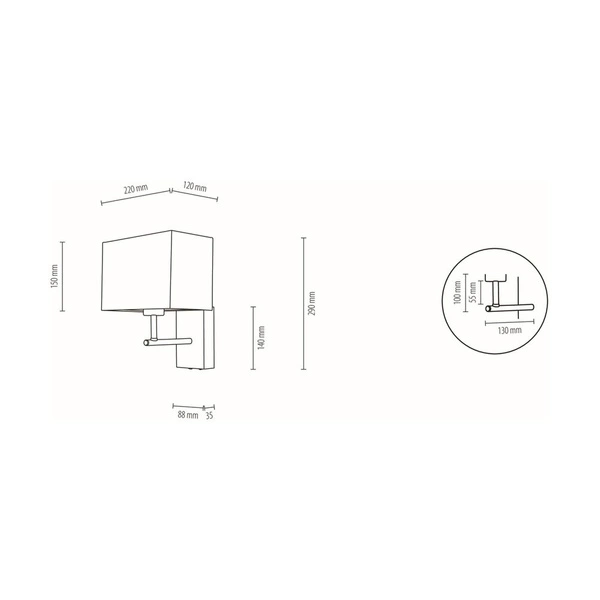 Sonar Wall lamp 1xE27 Max.25W Oiled Oak/Black/Grey 5723974