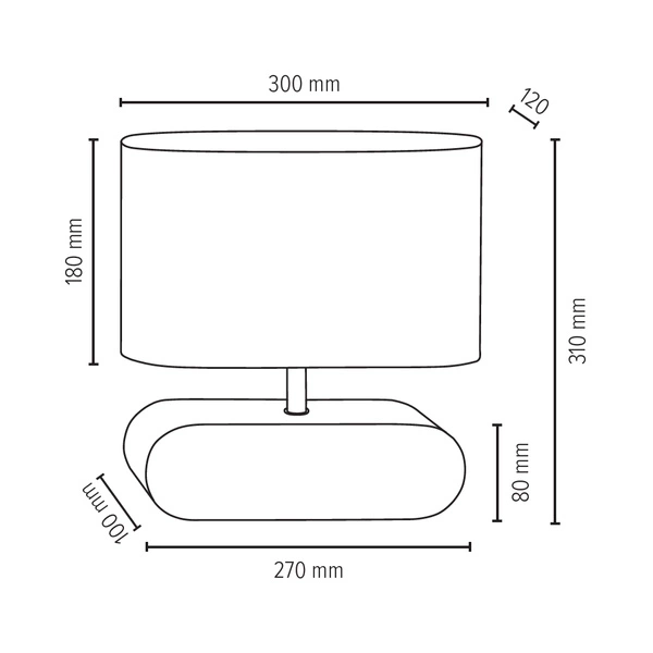 Marinna Table Lamp 1xE27 Max.25W Oiled Oak/Transparent/Black 7615074