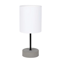 Mila Table Lamp 1xE27 Max.25W Gray Concrete/Black Metal/Black PVC Cable/White Fabric Shade 7776936