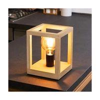 Kago Table Lamp 1xE27 Max.60W Oiled Oak/Black Metal/Black Fabric Cable 7154174