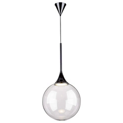 Ballare Pendant Lamp Incl. 1xLED Integrated 1200lm 2700K 15W Metal Black/Black PVC Cable/Transparent Glass 1772104