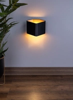 Space Wall Lamp 1xLED Integrated 140lm 2600K 6W Black Metal/Gold Metal 1120104