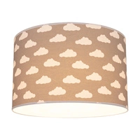 Lampshade Cylinder E27 H20 Gray-White Fabric with cloud pattern A1317