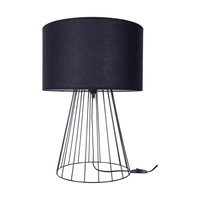 Swan Table Lamp 1xE27 Max.60W Black Metal/Black PVC Cable/Black Fabric Shade 89349104