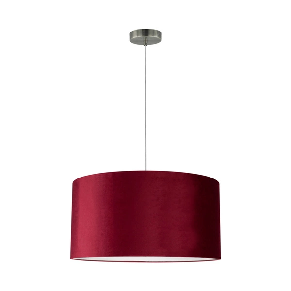 Scarlett Pendant Lamp 1xE27 Max.60W Satin Metal/Transparent PVC Cable/Maroon Velvet Shade 3755027