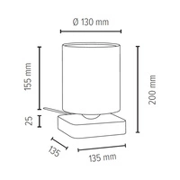 Jenta Table Lamp 1xE27 Max.25W Walnut/White 7522176