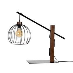 Mandarine Table Lamp 1xE27 Max.60W Walnut Beech Wood/Black Metal/Black Fabric Cable 85034904