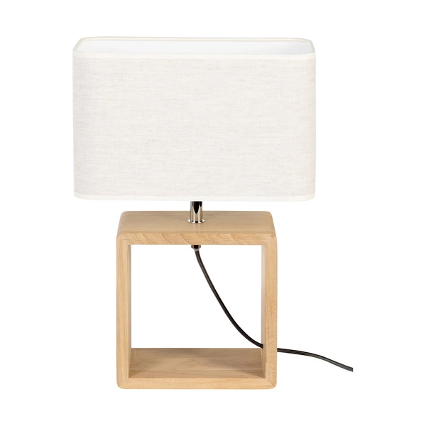 Boho Lampa Stołowa 1xE27 Max.25W Dąb Olejowany/Czarny Oplot/Beżowy 77091174