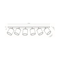 Nevoa Ceiling Lamp 6xE27 Max.25W Black Metal/Chrome Metal/Black Fabric Shade 56795604