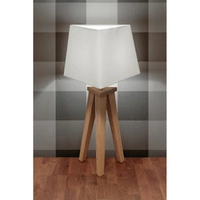 Lampa stołowa Estella 1xE27 maks. 25W Dąb olejowany/Antracytowy kabel z tkaniny/Biały klosz z tkaniny 6851174