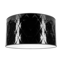 Lampshade Cylinder E27 H30 Black Synthetic Fabric A0729