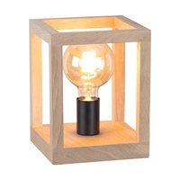 Kago Table Lamp 1xE27 Max.60W Oiled Oak/Black Metal/Black Fabric Cable 7154174