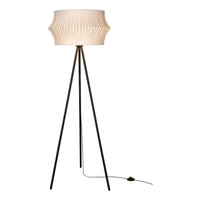 Lotus Floor Lamp 1xE27 Max.40W Black Metal/Black PVC Cable/Gray Fabric Shade 74164004