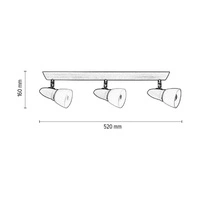 Lampa Sufitowa Julietta 3xE14 Max.40W Kirsch Drewno Bukowe/Chromowany Metal/Białe Szkło 2215330