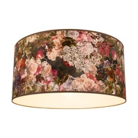 Lampshade Cylinder E27 H30 Flowers Wallpaper A0333