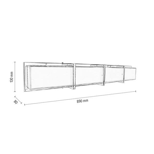 Zoey Wall Lamp Incl. LED Integrated 3200lm 3000K 40W Chrome Metal/White Glass 3461128