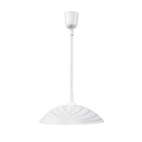 Lampa wisząca Sydney 1xE27 maks. 60W Biały materiał syntetyczny/Biały kabel z materiału syntetycznego/białe szkło 4233502A