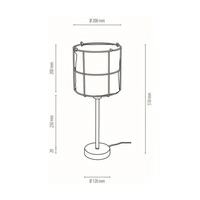 Marinero Table Lamp 1xE27 Max.15W LED Black Metal/Black PVC Cable/White Linen Shade 724430104