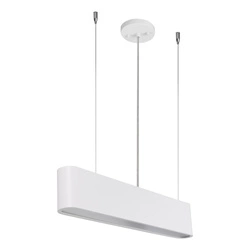 Lampa wisząca Illumina w zestawie 1xLED zintegrowany 1350lm 3000K 35W biały metal/przezroczysty kabel PVC/biały klosz z tkaniny 1932102