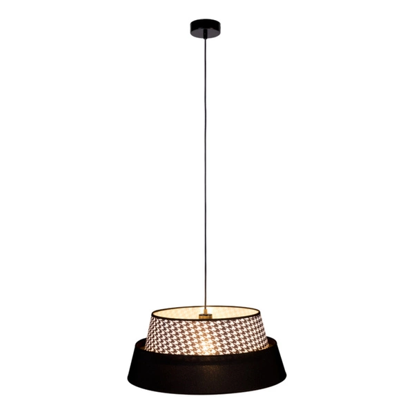 Preto Pepito Pendant Lamp 1xE27 Max.60W Black Metal/Black Fabric Cable/Black-Houndstooth Fabric Shade 150039104