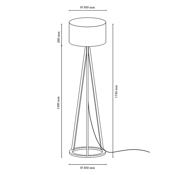 Victoria Lampa Podłogowa 1xE27 Max,60W Czarny/Czarny-Złoty/Czarny 6433904