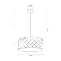 Lampa wisząca Maxima 1xE27 Max.60W Chromowany metal/Przezroczysty kabel PVC/Srebrny klosz z tkaniny 1763028