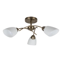 Viletta Ceiling Lamp 3xE27 Max.60W Patina Metal/White Glass 8141311