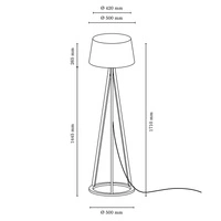 Konan Lampa Podłogowa 1xE27 Max,60W Dąb Olejowany/Antracyt/Biały 6421174