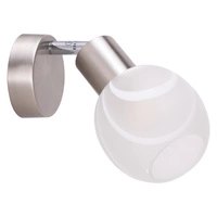 Sara Wall Lamp 1xE14 Max.40W Satin Metal/White Glass 2841012