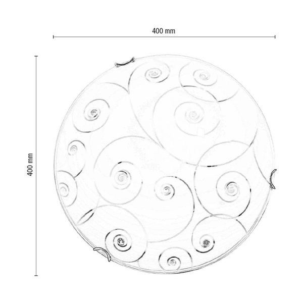 Kansas Ceiling Lamp Incl. 1xLED 1200lm 2700K 18W Chrome Metal/White-Transparent Glass 4384112