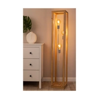 Kago Floor Lamp 3xE27 Max.60W Oiled Oak/Chrome Metal/Black Fabric Cable 51528374