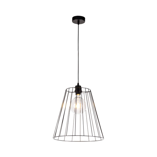Swan Pendant Lamp 1xE27 Max.60W Black Metal/Black PVC Cable 19349104